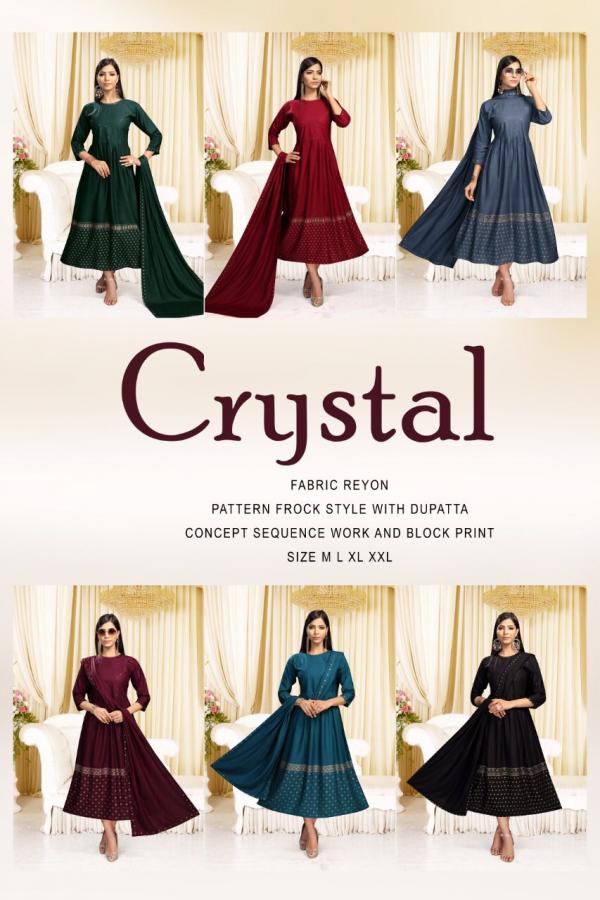 Crystal Rayon Designer Kurti With Dupatta